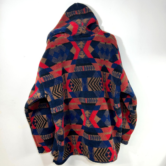 EMS Vintage 90s Fleece XL USA MADE Eastern Mountain Sports Geometric - Picture 2 of 10
